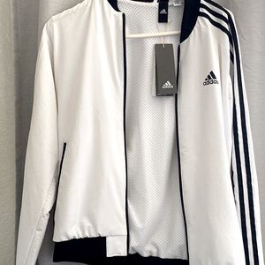 Adidas jacket brand new white and black stripe